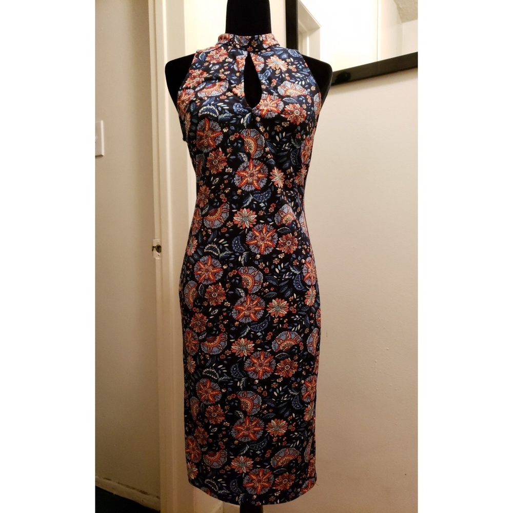 Mock Neck Midi Dress
